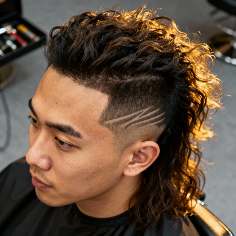 Burst Fade Mullet Long Hair