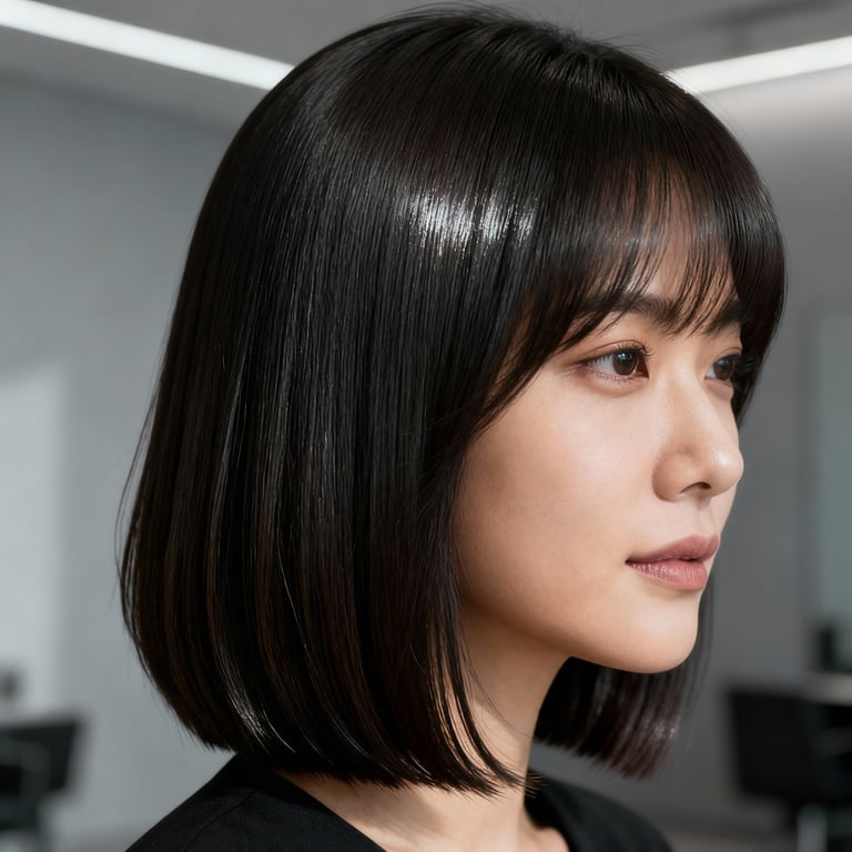 fine hair layered thin hair shoulder length haircut on straight hair, low version.