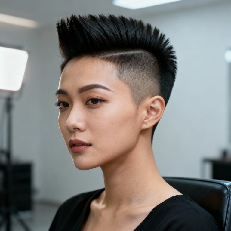 faux hawk men on straight hair, low version.