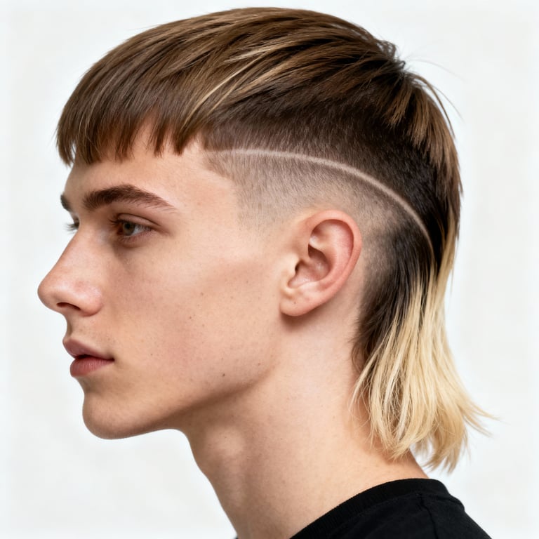 Burst Fade Mullet Short Hair