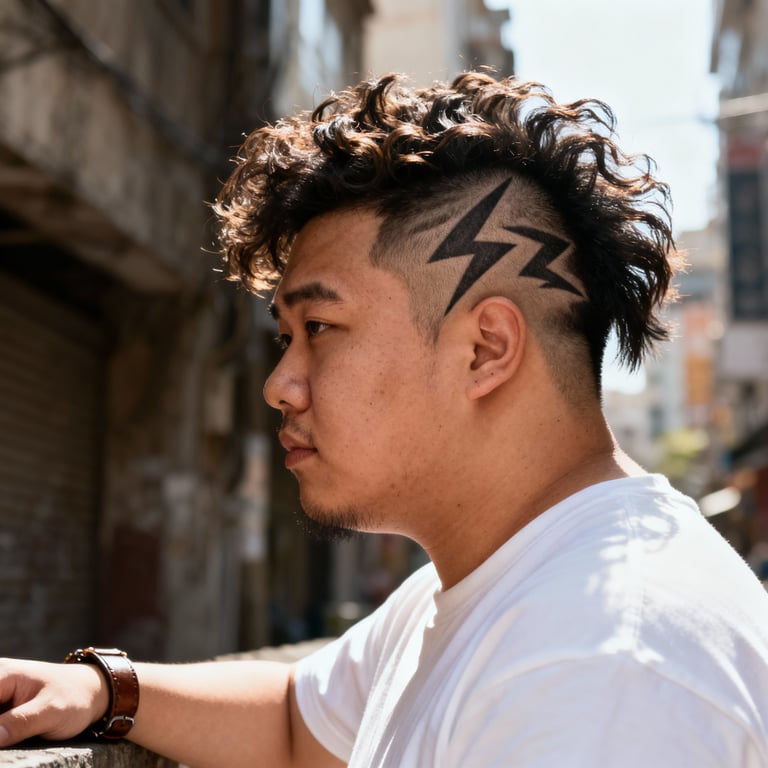 High Burst Fade Mullet