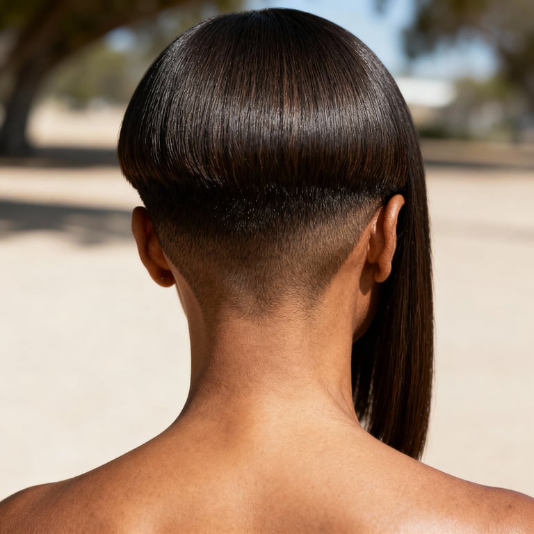 two block haircut on straight hair, low version.