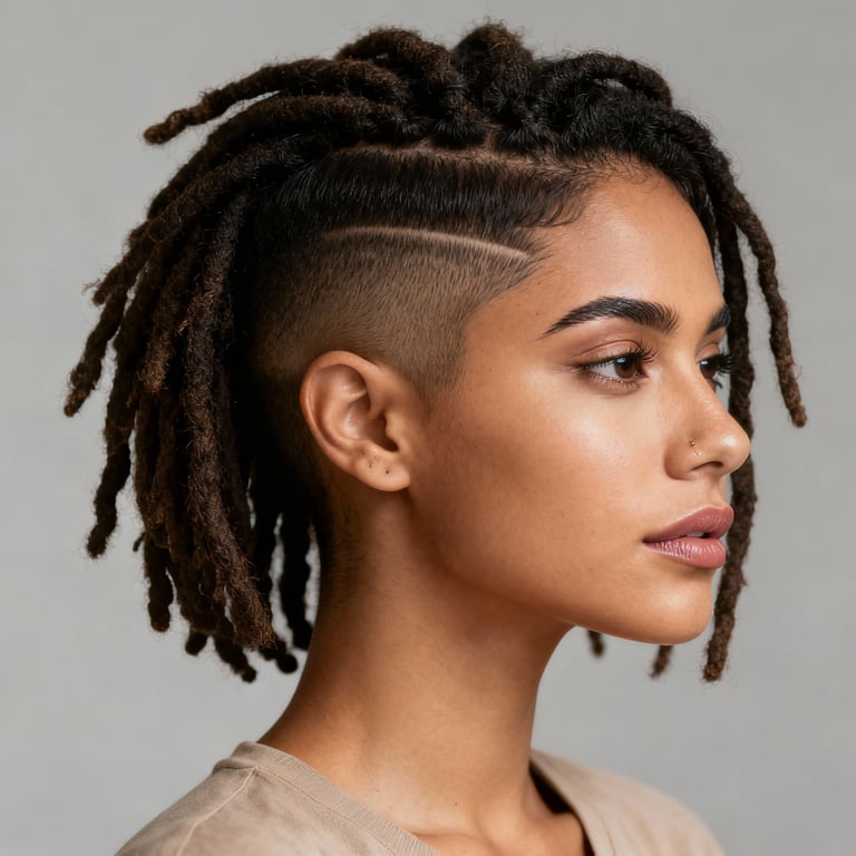 locs on straight hair, low version.