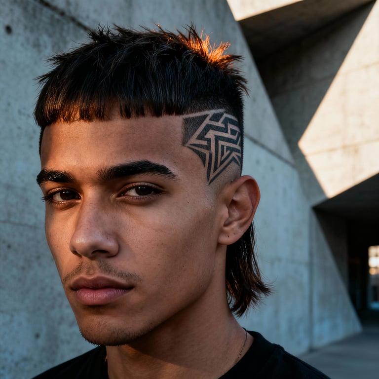 Burst Fade Mullet Short Hair