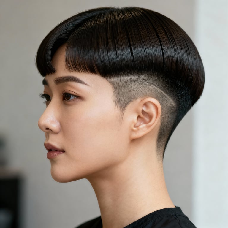 middle part undercut on straight hair, mid version.