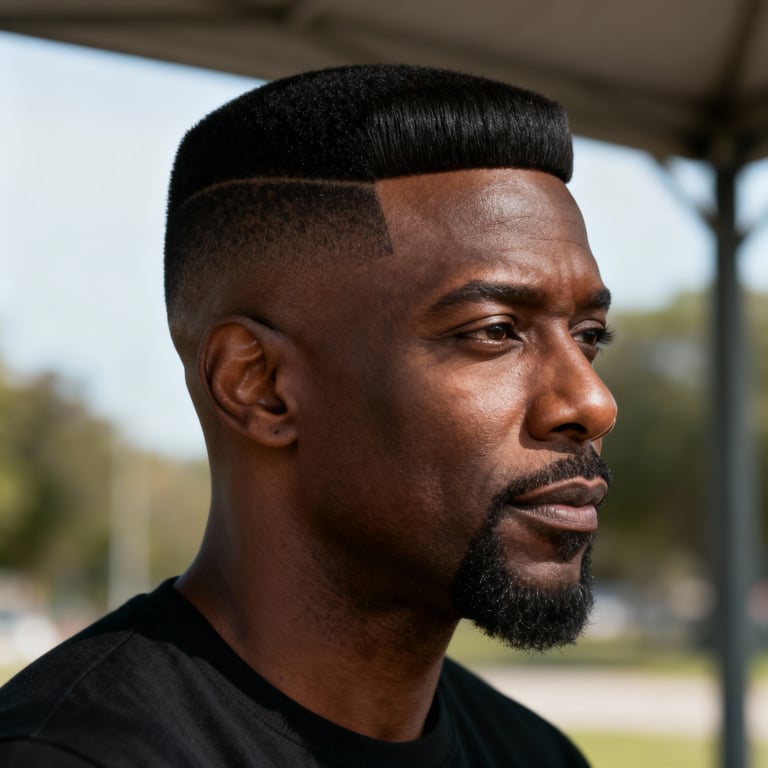 two block cut on straight hair, low version.