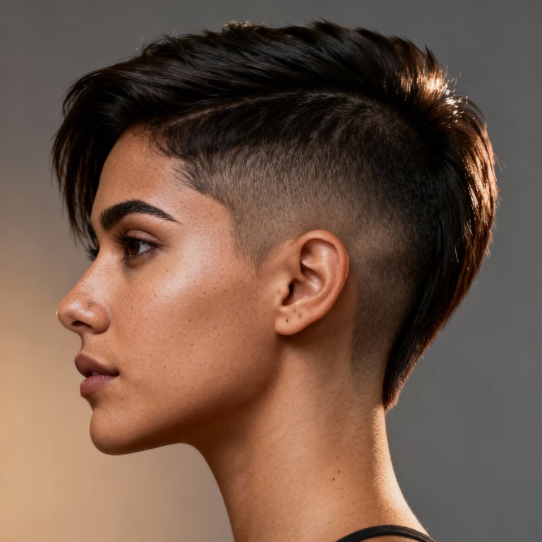 faux hawk men on straight hair, low version.