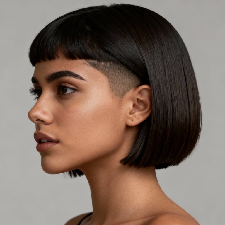 mixie on straight hair, low version.