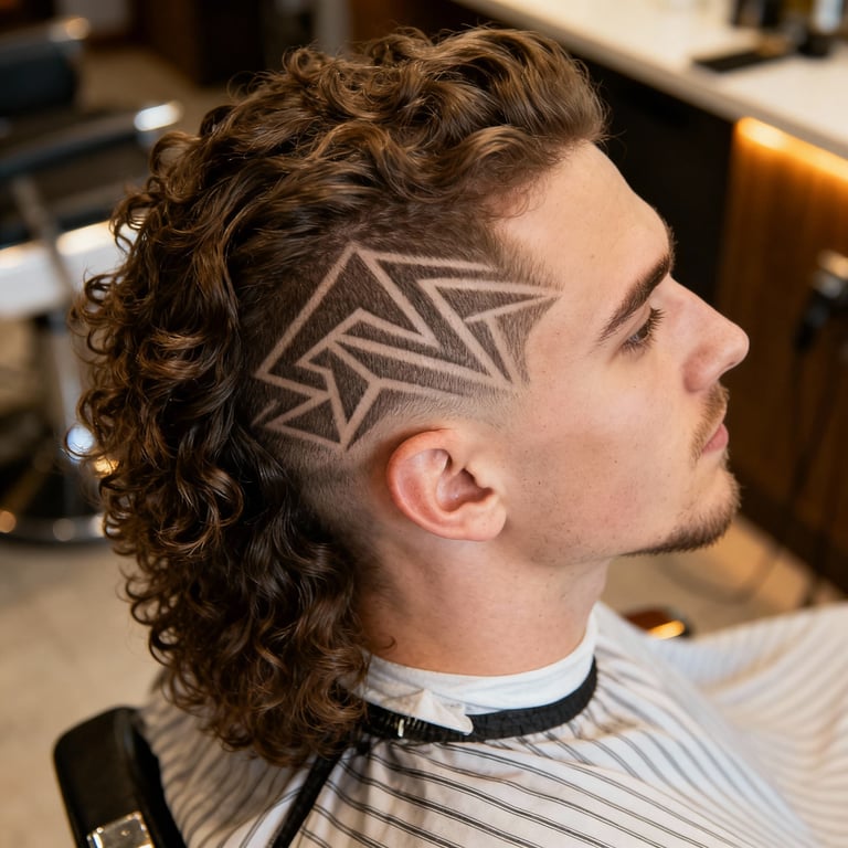 Burst Fade Mullet Medium Length