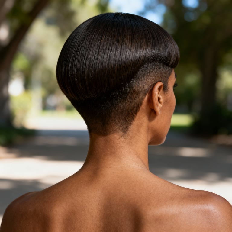 ivy league haircut on straight hair, low version.