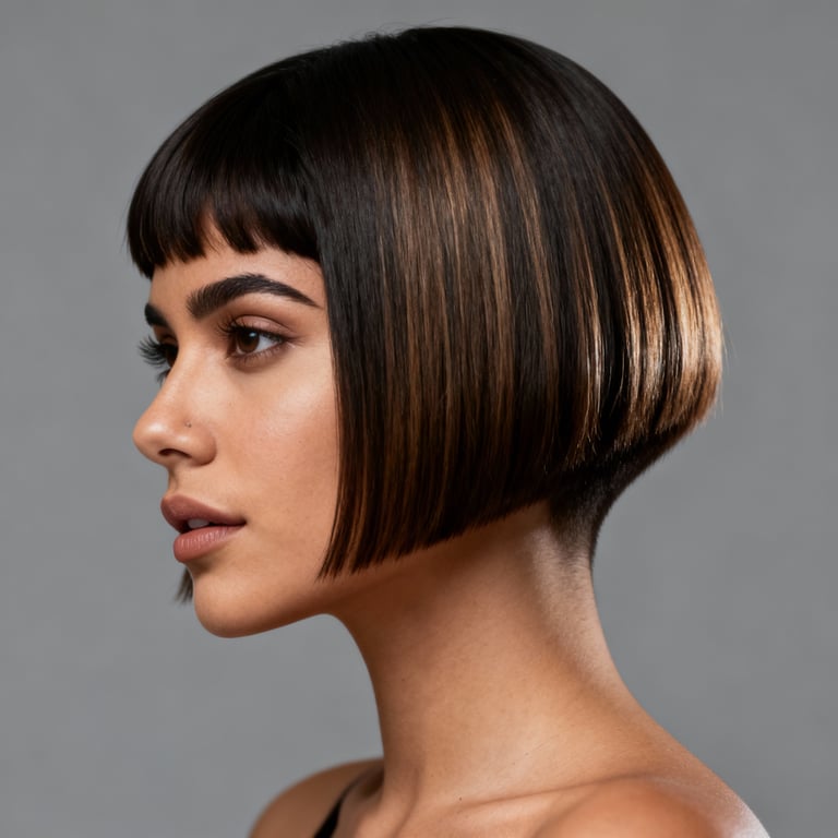 mixie haircut on straight hair, low version.