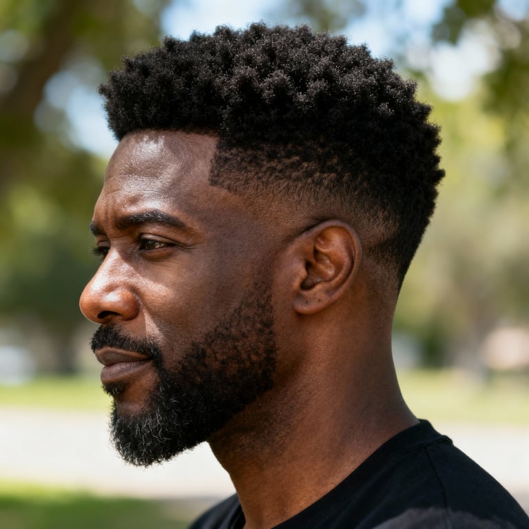 afro hair men on straight hair, low version.