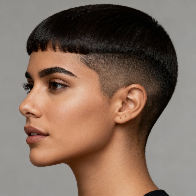 classic crew cut on straight hair, low version.