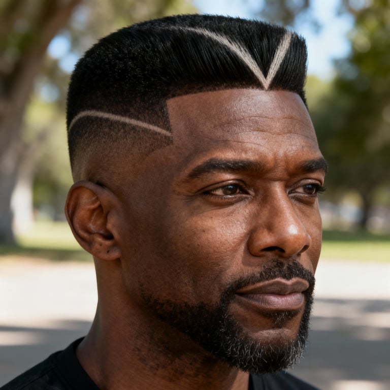 burst fade v cut on straight hair, low version.