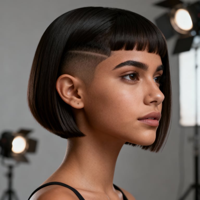 butterfly haircut on straight hair, low version.