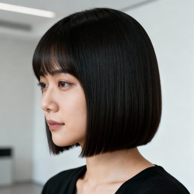 straight hair on straight hair, low version.