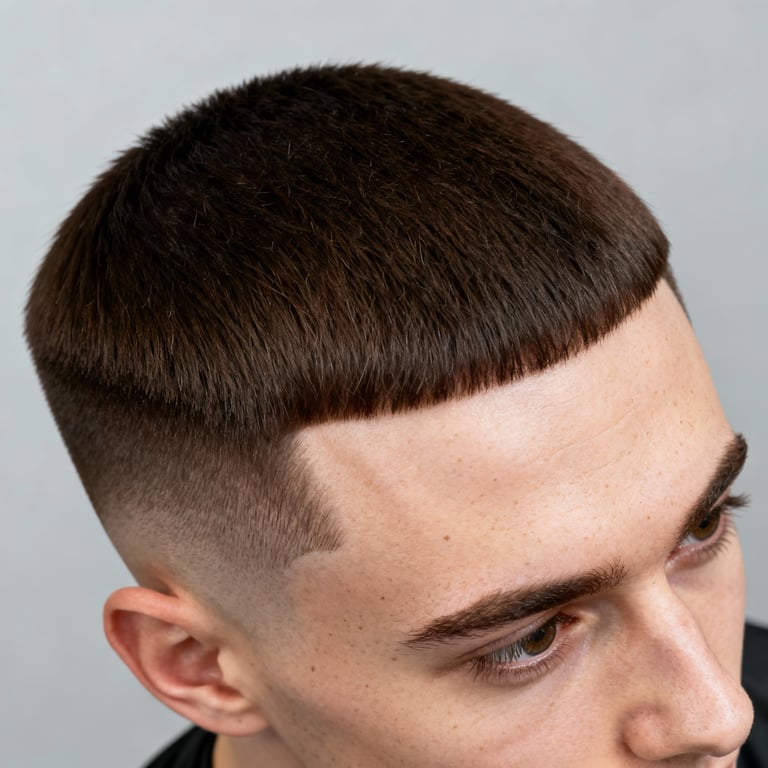 bixie haircut on straight hair, low version.