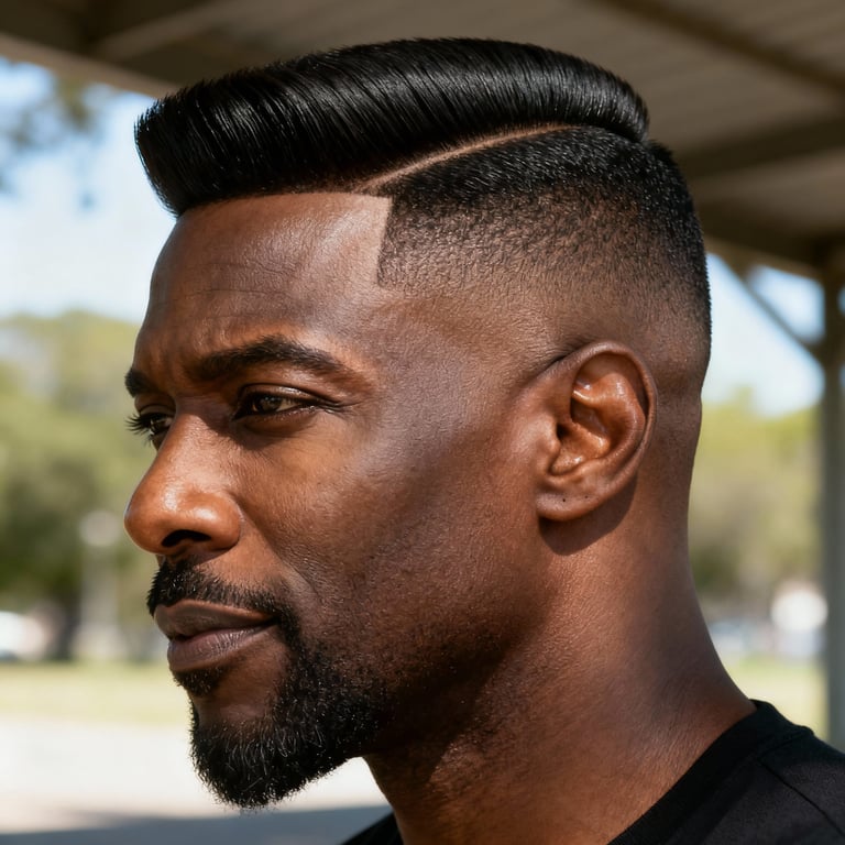 short quiff on straight hair, low version.