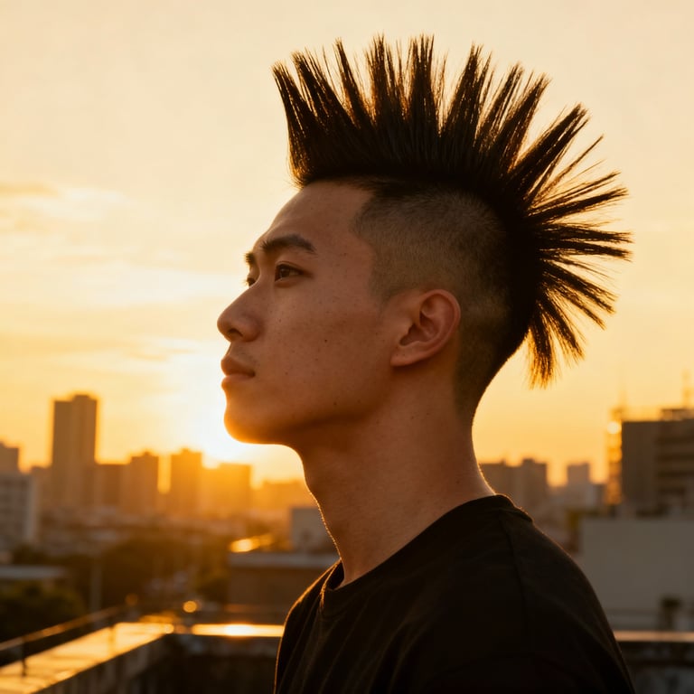 High Burst Fade Mullet Curly