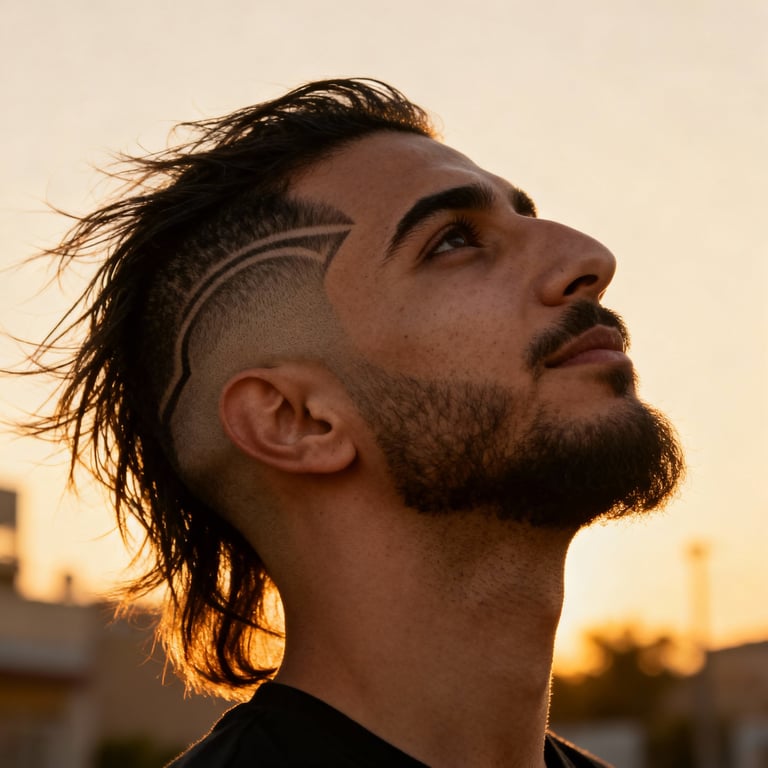 Skin Burst Fade Mullet Straight