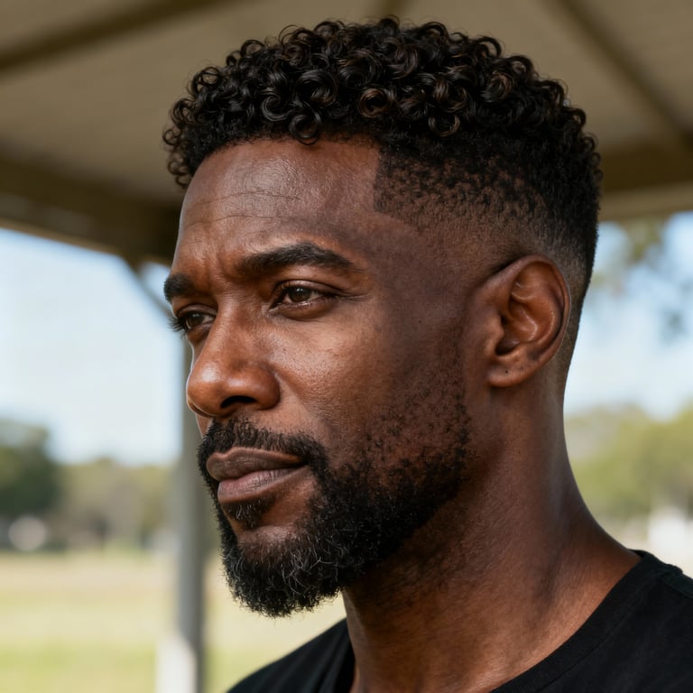 curly hair men on curly hair, low version.