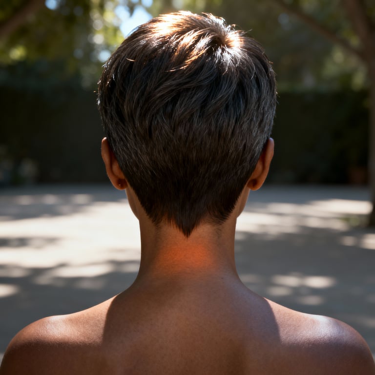 pixie cut on straight hair, low version.
