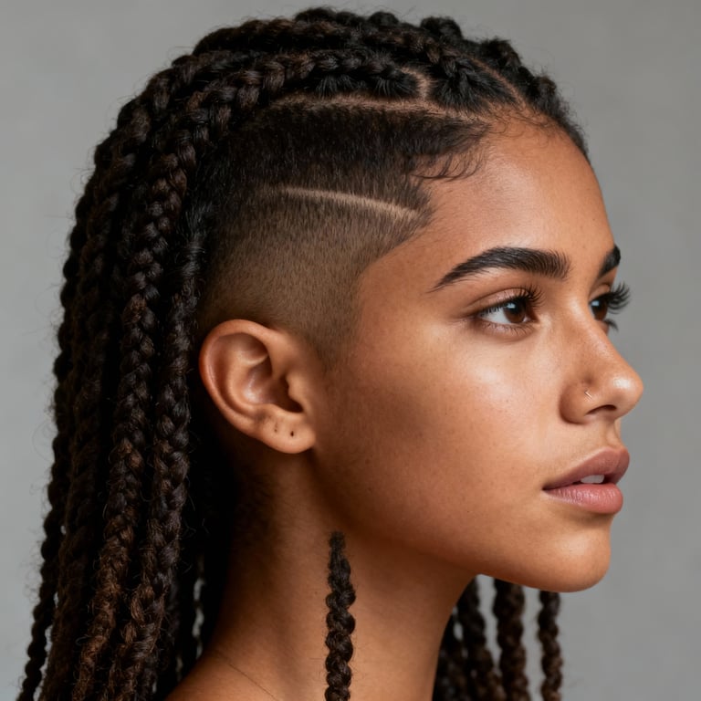 island twists on straight hair, low version.