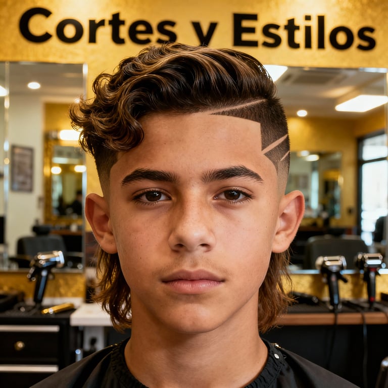 Burst Fade Mullet Wavy Hair