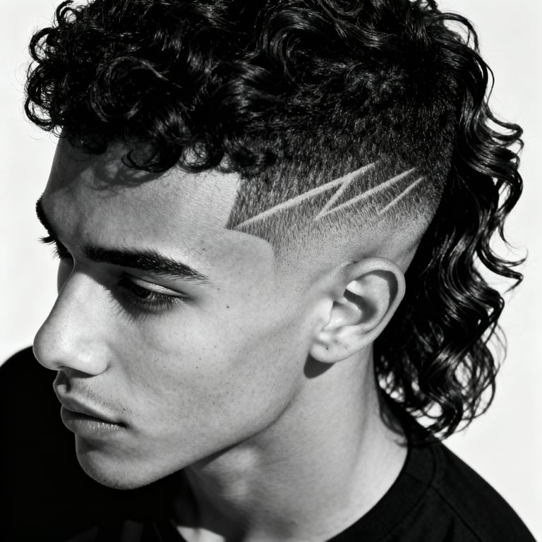 Skin Burst Fade Mullet Straight