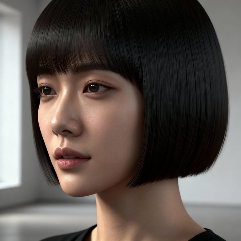 taper on straight hair, low version.