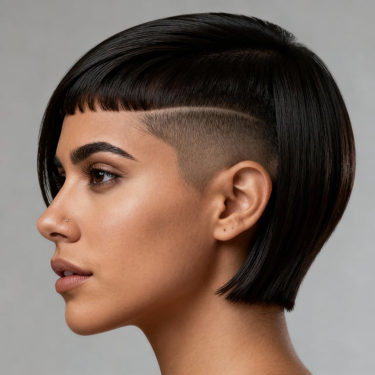 short octopus haircut on straight hair, low version.