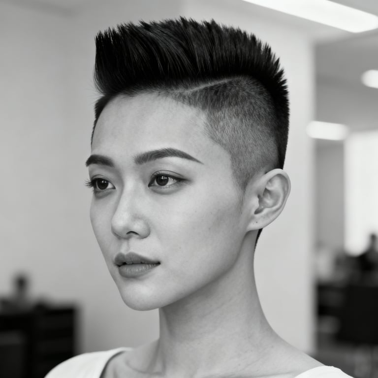 faux hawk men on straight hair, low version.