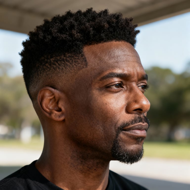 short natural hair afro hairstyles on straight hair, low version.