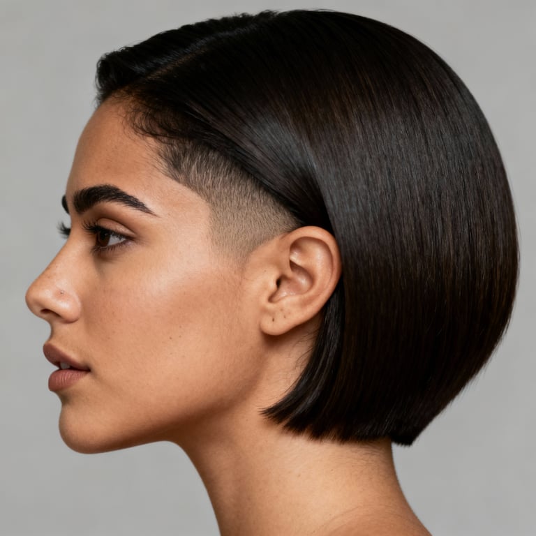 low taper on straight hair, low version.