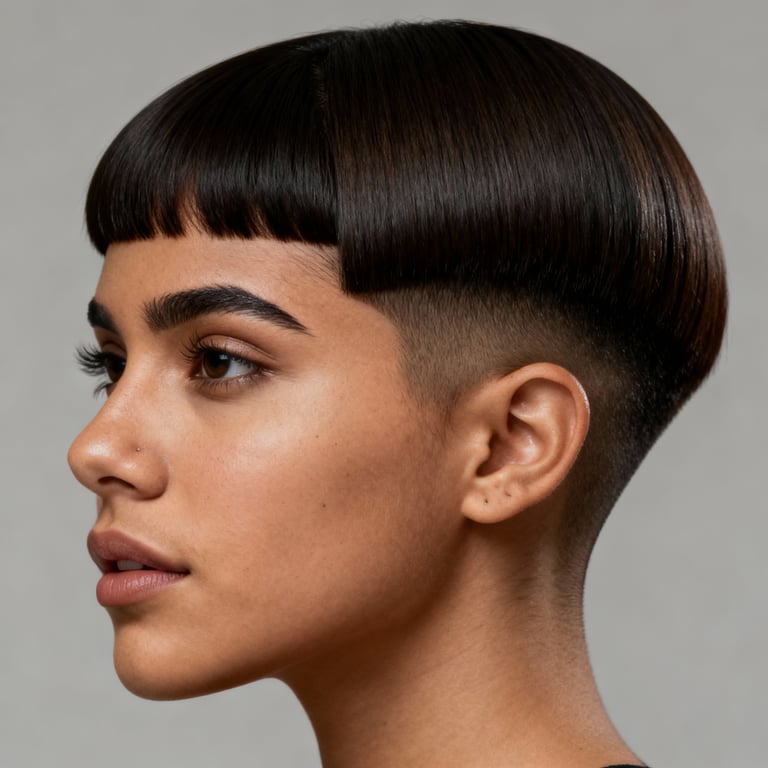 two block hairstyle on straight hair, low version.