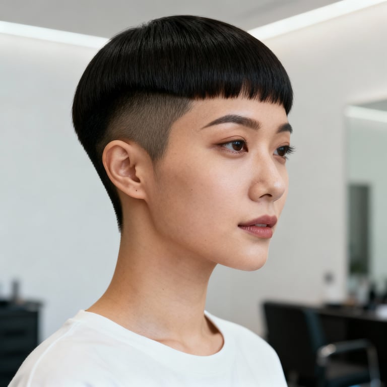 french crop mid fade on straight hair, mid version.