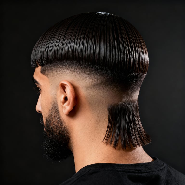Burst Fade Mullet Medium Length