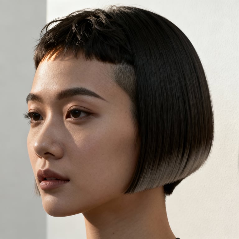 french crop on straight hair, low version.