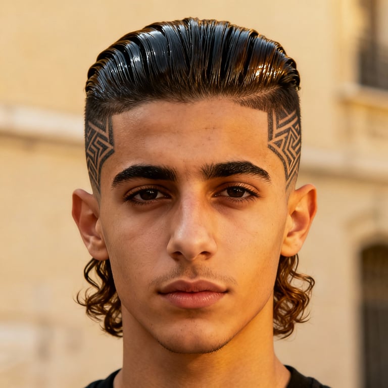 High Burst Fade Mullet Curly