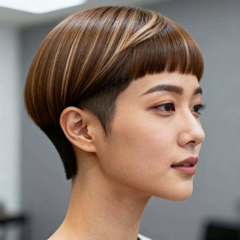 two block hairstyle on straight hair, low version.