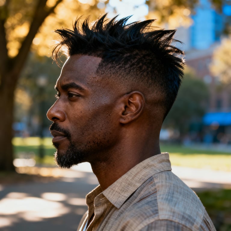 wolf cut men on straight hair, low version.