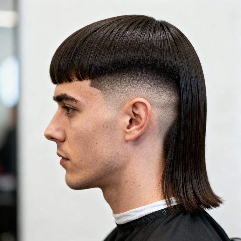 Skin Burst Fade Mullet