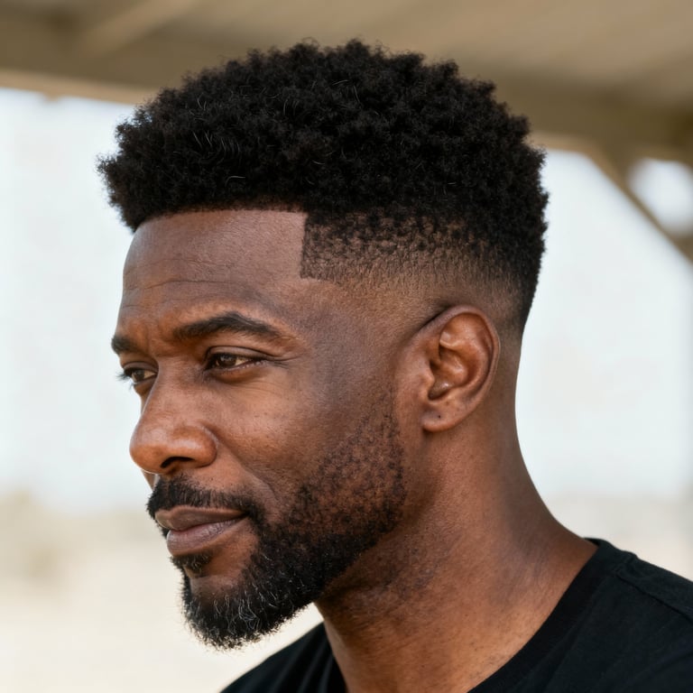 afro hair on straight hair, low version.