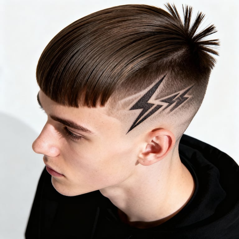 High Burst Fade Mullet Curly