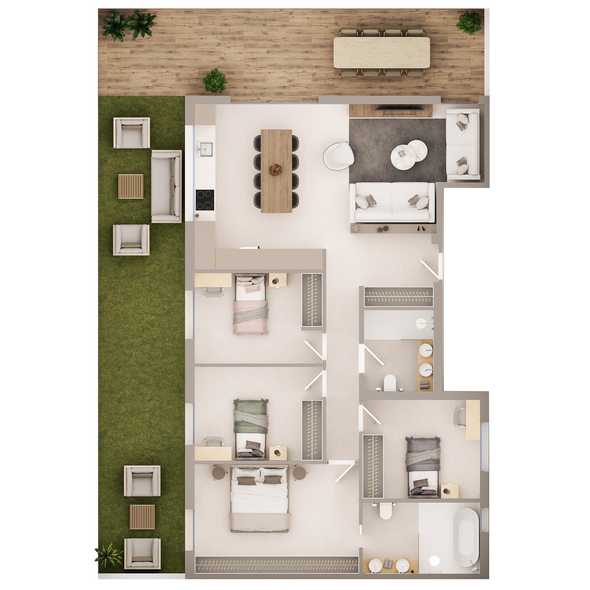 Plano 3D de vivienda o promoción