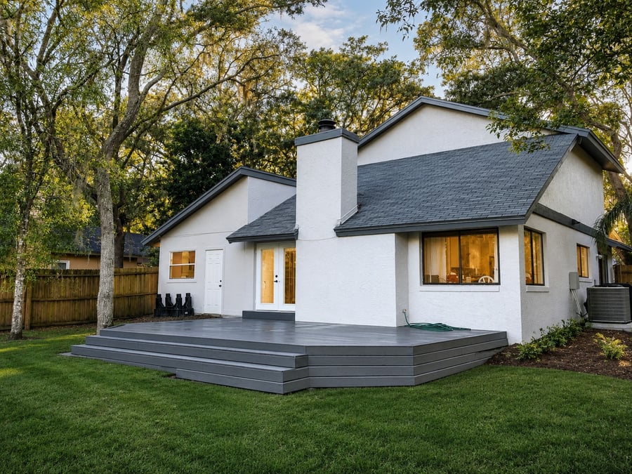 New composite deck built at a Longwood home