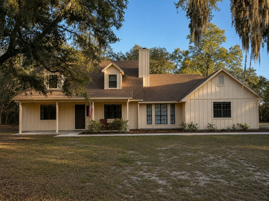 Sanford home with new board-and-batten siding installed by Herrera Contractors