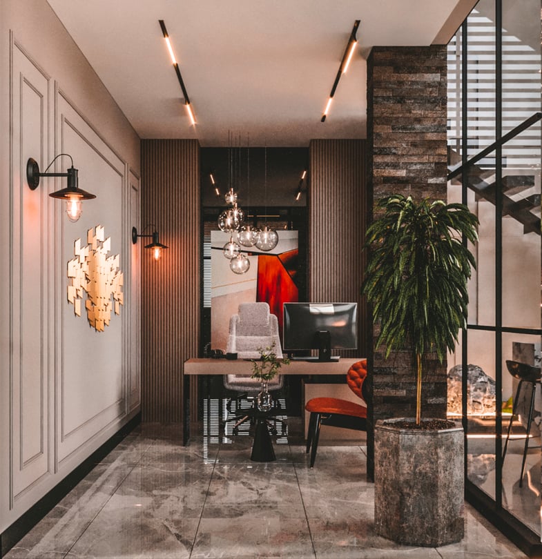 Accounting department office design with contemporary desk layout in Yenişehir Mersin corporate interior