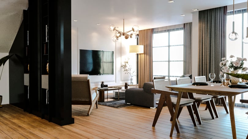 Luxury open kitchen design in Gebze Kocaeli villa with custom cabinetry and integrated appliances