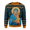 Blue Madonna Virgin Mary Christmas Sweater Tm6Im